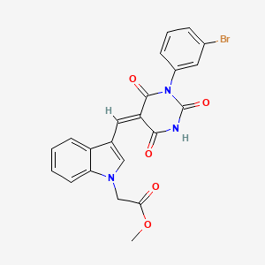 molecular formula C22H16BrN3O5 B3742075 methyl (3-{[1-(3-bromophenyl)-2,4,6-trioxotetrahydro-5(2H)-pyrimidinylidene]methyl}-1H-indol-1-yl)acetate 