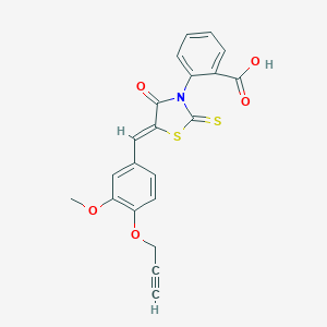 2-{5-[3-Methoxy-4-(2-propynyloxy)benzylidene]-4-oxo-2-thioxo-1,3-thiazolidin-3-yl}benzoic acid