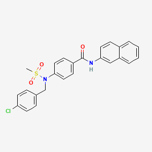 molecular formula C25H21ClN2O3S B3742095 4-[(4-chlorobenzyl)(methylsulfonyl)amino]-N-2-naphthylbenzamide CAS No. 6182-82-7