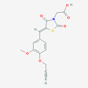 {5-[3-Methoxy-4-(2-propynyloxy)benzylidene]-2,4-dioxo-1,3-thiazolidin-3-yl}acetic acid