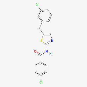 4-chloro-N-[5-(3-chlorobenzyl)-1,3-thiazol-2-yl]benzamide