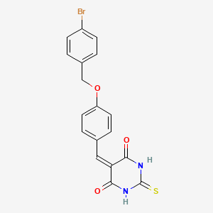 5-{4-[(4-bromobenzyl)oxy]benzylidene}-2-thioxodihydro-4,6(1H,5H)-pyrimidinedione