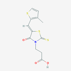 molecular formula C12H11NO3S3 B3742167 3-{5-[(3-methyl-2-thienyl)methylene]-4-oxo-2-thioxo-1,3-thiazolidin-3-yl}propanoic acid 