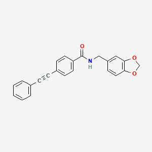 N-(1,3-benzodioxol-5-ylmethyl)-4-(phenylethynyl)benzamide
