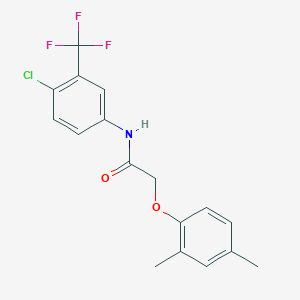 molecular formula C17H15ClF3NO2 B3742185 N-[4-chloro-3-(trifluoromethyl)phenyl]-2-(2,4-dimethylphenoxy)acetamide 