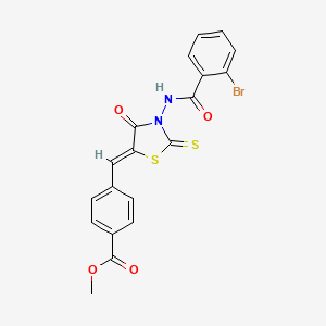 molecular formula C19H13BrN2O4S2 B3742190 methyl 4-({3-[(2-bromobenzoyl)amino]-4-oxo-2-thioxo-1,3-thiazolidin-5-ylidene}methyl)benzoate 