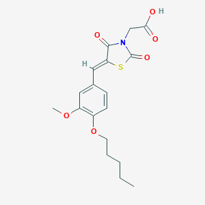 molecular formula C18H21NO6S B374220 {5-[3-Methoxy-4-(pentyloxy)benzylidene]-2,4-dioxo-1,3-thiazolidin-3-yl}acetic acid 
