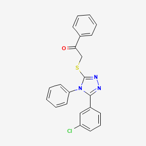 molecular formula C22H16ClN3OS B3742216 2-{[5-(3-chlorophenyl)-4-phenyl-4H-1,2,4-triazol-3-yl]thio}-1-phenylethanone 