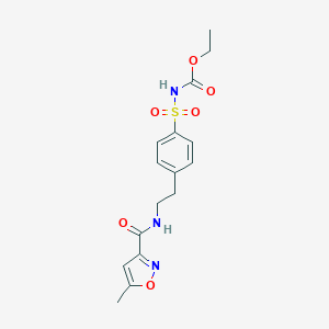 molecular formula C16H19N3O6S B374222 Ethyl [4-(2-{[(5-methyl-3-isoxazolyl)carbonyl]amino}ethyl)phenyl]sulfonylcarbamate 