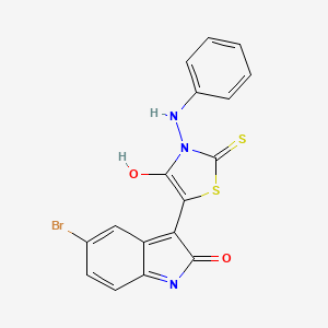 molecular formula C17H10BrN3O2S2 B3742220 3-(3-anilino-4-oxo-2-thioxo-1,3-thiazolidin-5-ylidene)-5-bromo-1,3-dihydro-2H-indol-2-one 
