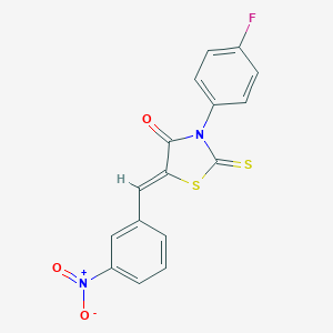 molecular formula C16H9FN2O3S2 B374224 (5Z)-3-(4-fluorophenyl)-5-(3-nitrobenzylidene)-2-thioxo-1,3-thiazolidin-4-one 