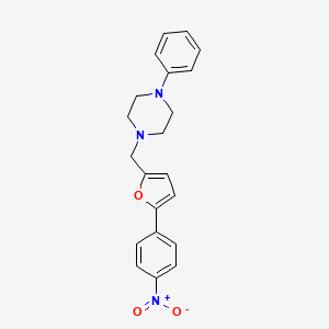 molecular formula C21H21N3O3 B3742243 1-{[5-(4-nitrophenyl)-2-furyl]methyl}-4-phenylpiperazine 