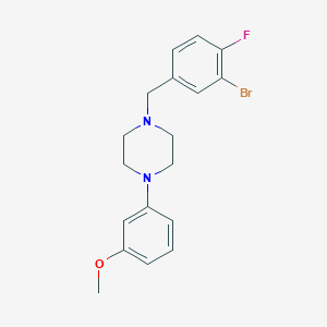 molecular formula C18H20BrFN2O B3742249 1-(3-bromo-4-fluorobenzyl)-4-(3-methoxyphenyl)piperazine 