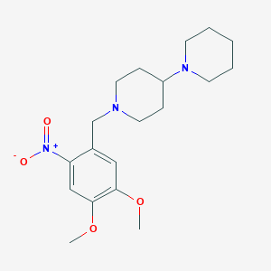 molecular formula C19H29N3O4 B3742282 1'-(4,5-dimethoxy-2-nitrobenzyl)-1,4'-bipiperidine 
