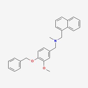 molecular formula C27H27NO2 B3742289 1-[4-(benzyloxy)-3-methoxyphenyl]-N-methyl-N-(1-naphthylmethyl)methanamine 