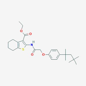 molecular formula C27H37NO4S B374231 Ethyl 2-({[4-(1,1,3,3-tetramethylbutyl)phenoxy]acetyl}amino)-4,5,6,7-tetrahydro-1-benzothiophene-3-carboxylate 