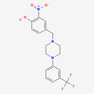 molecular formula C18H18F3N3O3 B3742311 2-nitro-4-({4-[3-(trifluoromethyl)phenyl]-1-piperazinyl}methyl)phenol 