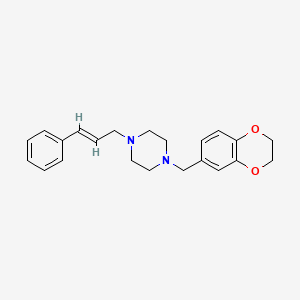 molecular formula C22H26N2O2 B3742315 1-(2,3-dihydro-1,4-benzodioxin-6-ylmethyl)-4-(3-phenyl-2-propen-1-yl)piperazine 