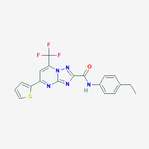 molecular formula C19H14F3N5OS B374232 N-(4-ethylphenyl)-5-(2-thienyl)-7-(trifluoromethyl)[1,2,4]triazolo[1,5-a]pyrimidine-2-carboxamide 