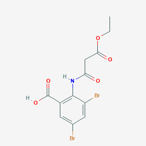 3,5-dibromo-2-[(3-ethoxy-3-oxopropanoyl)amino]benzoic acid