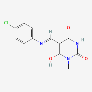 molecular formula C12H10ClN3O3 B3742351 5-{[(4-chlorophenyl)amino]methylene}-1-methyl-2,4,6(1H,3H,5H)-pyrimidinetrione 