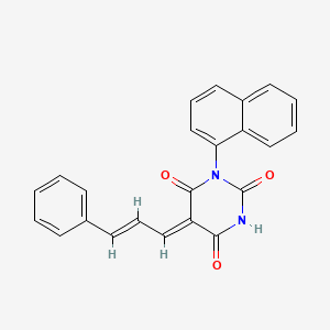 1-(1-naphthyl)-5-(3-phenyl-2-propen-1-ylidene)-2,4,6(1H,3H,5H)-pyrimidinetrione