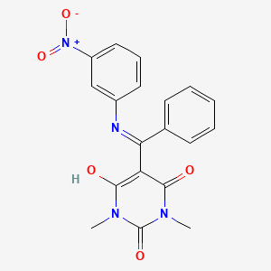 1,3-dimethyl-5-[[(3-nitrophenyl)amino](phenyl)methylene]-2,4,6(1H,3H,5H)-pyrimidinetrione