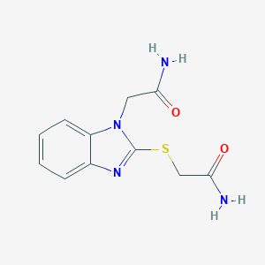 molecular formula C11H12N4O2S B374237 2-([1-(2-Amino-2-oxoethyl)-1H-benzimidazol-2-yl]thio)acetamide 