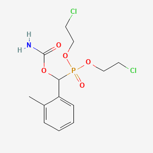 molecular formula C13H18Cl2NO5P B3742430 bis(2-chloroethyl) [[(aminocarbonyl)oxy](2-methylphenyl)methyl]phosphonate 