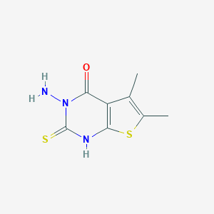 molecular formula C8H9N3OS2 B374247 3-amino-5,6-dimethyl-2-sulfanylthieno[2,3-d]pyrimidin-4(3H)-one 