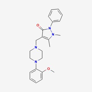 molecular formula C23H28N4O2 B3742490 4-{[4-(2-methoxyphenyl)-1-piperazinyl]methyl}-1,5-dimethyl-2-phenyl-1,2-dihydro-3H-pyrazol-3-one 