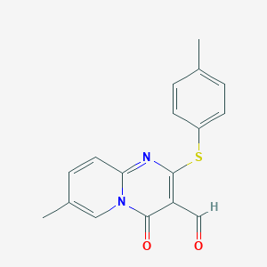 molecular formula C17H14N2O2S B374252 7-methyl-2-[(4-methylphenyl)sulfanyl]-4-oxo-4H-pyrido[1,2-a]pyrimidine-3-carbaldehyde 