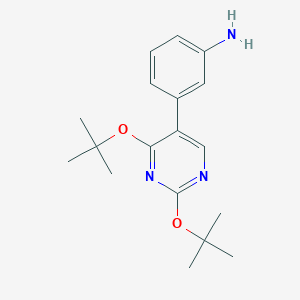 molecular formula C18H25N3O2 B374253 3-(2,4-Ditert-butoxy-5-pyrimidinyl)phenylamine 