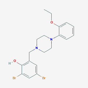 molecular formula C19H22Br2N2O2 B3742530 2,4-dibromo-6-{[4-(2-ethoxyphenyl)-1-piperazinyl]methyl}phenol 