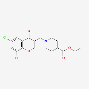 ethyl 1-[(6,8-dichloro-4-oxo-4H-chromen-3-yl)methyl]-4-piperidinecarboxylate