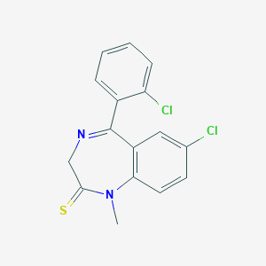 molecular formula C16H12Cl2N2S B374257 7-chloro-5-(2-chlorophenyl)-1-methyl-1,3-dihydro-2H-1,4-benzodiazepine-2-thione 