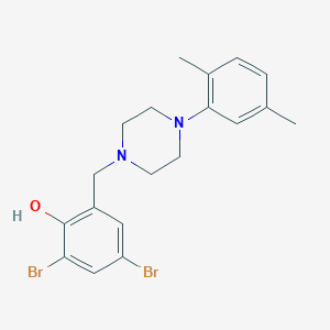 2,4-dibromo-6-{[4-(2,5-dimethylphenyl)-1-piperazinyl]methyl}phenol