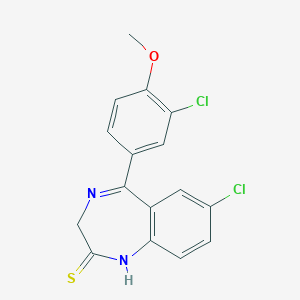 7-chloro-5-(3-chloro-4-methoxyphenyl)-1,3-dihydro-2H-1,4-benzodiazepine-2-thione