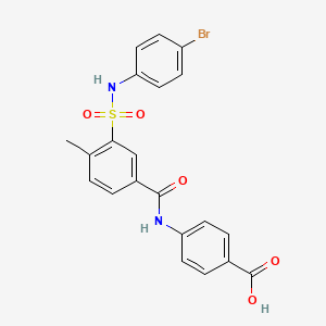 4-[(3-{[(4-bromophenyl)amino]sulfonyl}-4-methylbenzoyl)amino]benzoic acid