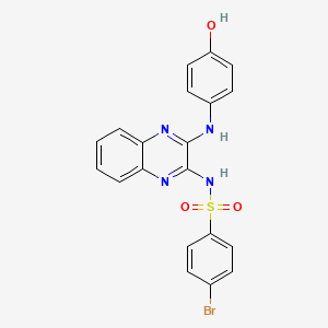molecular formula C20H15BrN4O3S B3742600 4-bromo-N-{3-[(4-hydroxyphenyl)amino]-2-quinoxalinyl}benzenesulfonamide 