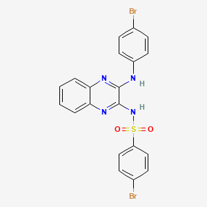 molecular formula C20H14Br2N4O2S B3742606 4-bromo-N-{3-[(4-bromophenyl)amino]-2-quinoxalinyl}benzenesulfonamide 
