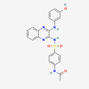 N-{4-[({3-[(3-hydroxyphenyl)amino]-2-quinoxalinyl}amino)sulfonyl]phenyl}acetamide