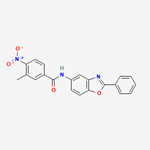 3-methyl-4-nitro-N-(2-phenyl-1,3-benzoxazol-5-yl)benzamide