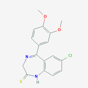 molecular formula C17H15ClN2O2S B374262 7-chloro-5-(3,4-dimethoxyphenyl)-1,3-dihydro-2H-1,4-benzodiazepine-2-thione 