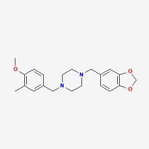 1-(1,3-benzodioxol-5-ylmethyl)-4-(4-methoxy-3-methylbenzyl)piperazine