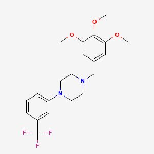 molecular formula C21H25F3N2O3 B3742651 1-[3-(trifluoromethyl)phenyl]-4-(3,4,5-trimethoxybenzyl)piperazine 