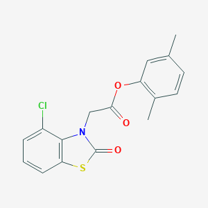 molecular formula C17H14ClNO3S B374266 2,5-dimethylphenyl (4-chloro-2-oxo-1,3-benzothiazol-3(2H)-yl)acetate 