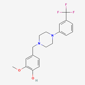 molecular formula C19H21F3N2O2 B3742664 2-methoxy-4-({4-[3-(trifluoromethyl)phenyl]-1-piperazinyl}methyl)phenol 