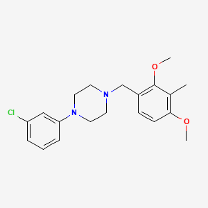 molecular formula C20H25ClN2O2 B3742689 1-(3-chlorophenyl)-4-(2,4-dimethoxy-3-methylbenzyl)piperazine 