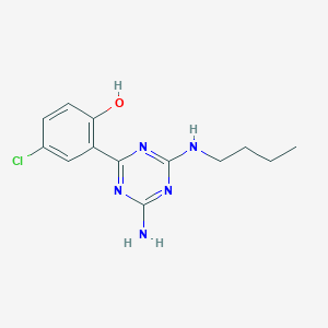 molecular formula C13H16ClN5O B374269 2-[4-Amino-6-(butylamino)-1,3,5-triazin-2-yl]-4-chlorophenol 